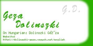 geza dolinszki business card